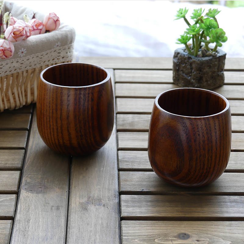 Bar Drinkware Eco-friendly Original Natural Vintage Wooden Drinking Cup Coffee Mug