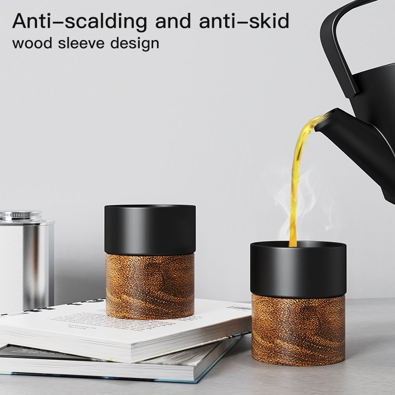 Coffee custom logo cup customized ceramic mugs with wood bottom With Wooden Bottom Strong magnetic design Ceramic Round Cups