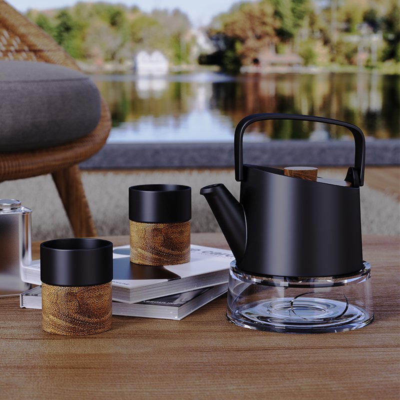 Coffee custom logo cup customized ceramic mugs with wood bottom With Wooden Bottom Strong magnetic design Ceramic Round Cups