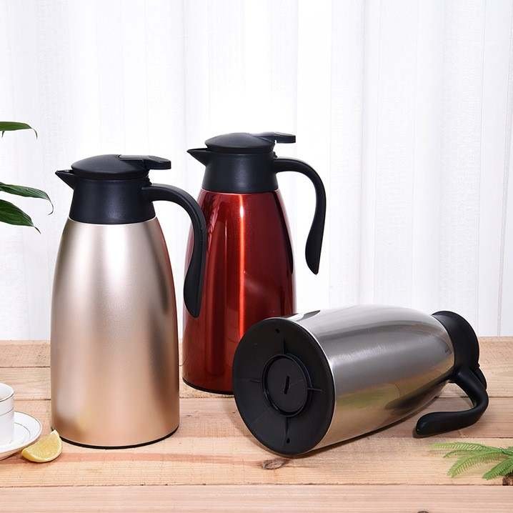 Portable kettle water heater thermos Accept handmade rattan stainless steel insulated water vacuum thermos kettle