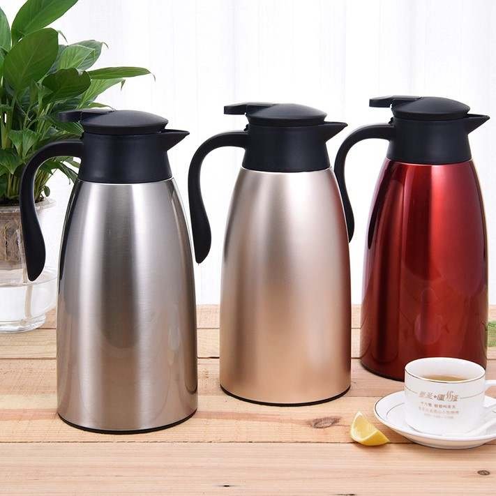 Portable kettle water heater thermos Accept handmade rattan stainless steel insulated water vacuum thermos kettle