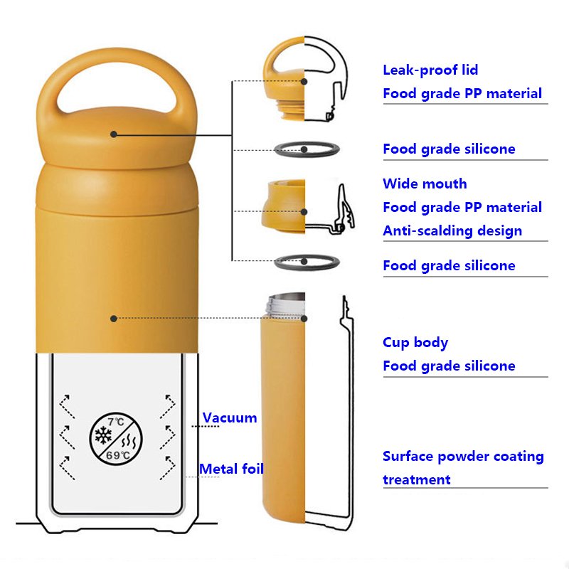 Wholesale Custom 350ml 500ml New best-selling portable stainless steel thermal vacuum flasks water bottle with handle