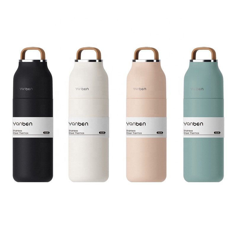 Luxury travel 350ml 11oz double wall insulated stainless steel thermos bottle vacuum flasks with cup for coffee tea