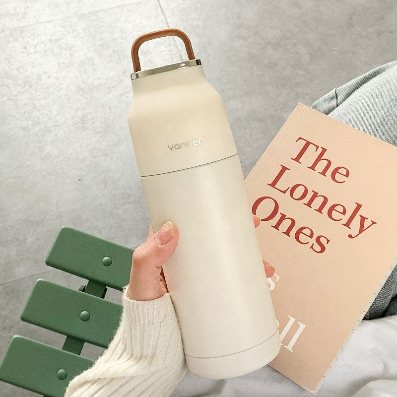 Luxury travel 350ml 11oz double wall insulated stainless steel thermos bottle vacuum flasks with cup for coffee tea