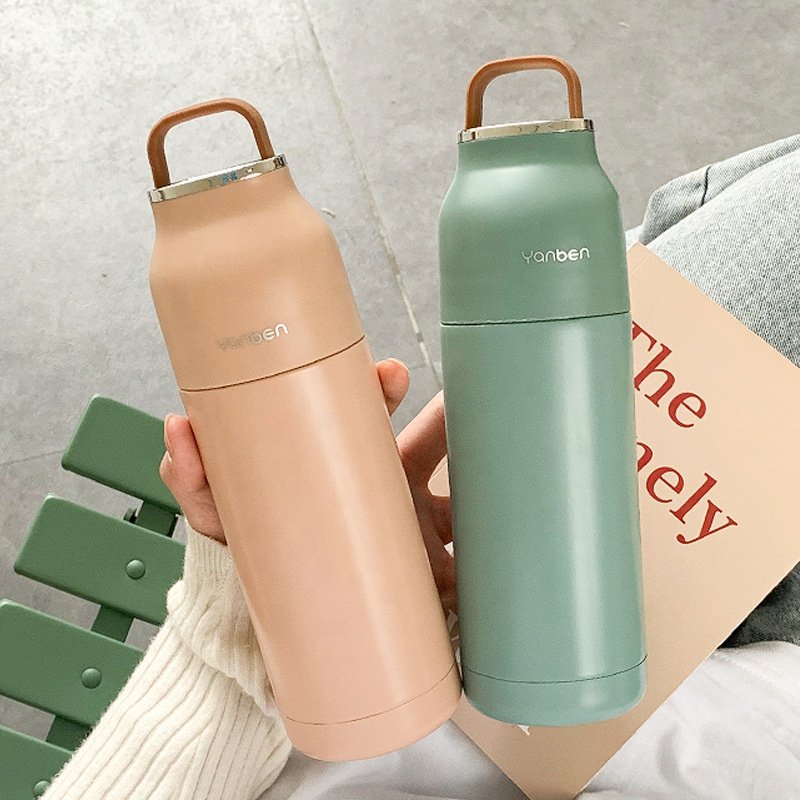 Luxury travel 350ml 11oz double wall insulated stainless steel thermos bottle vacuum flasks with cup for coffee tea