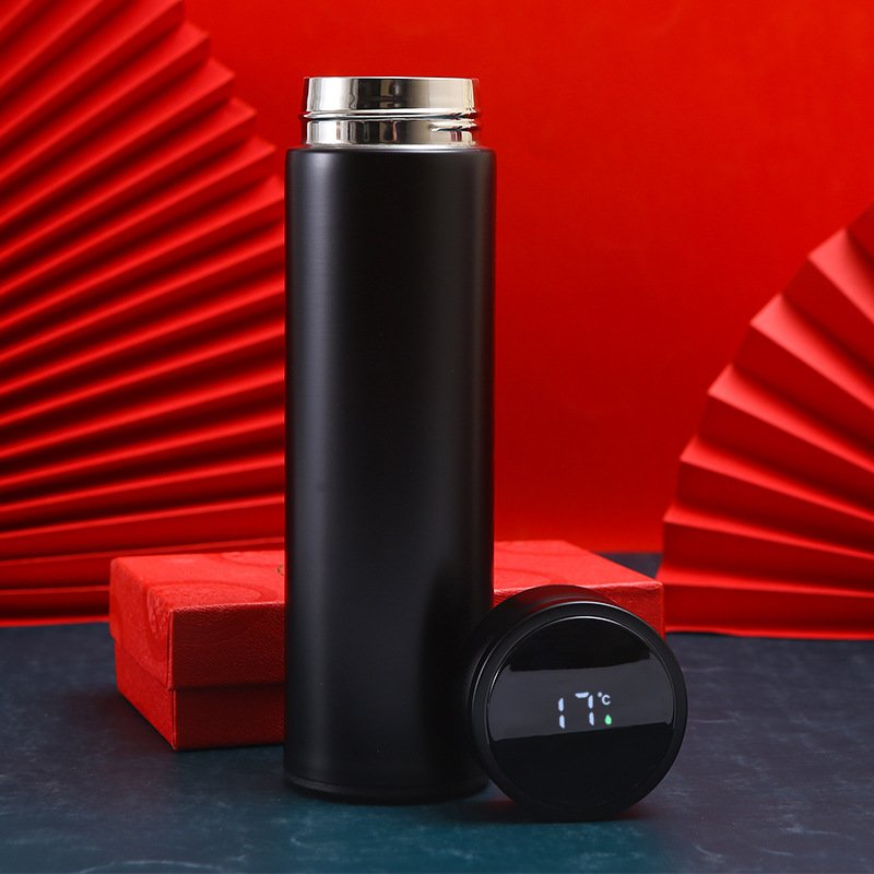 Stainless steel vacuum flask insulated smart led digital temperature sports thermos water bottle