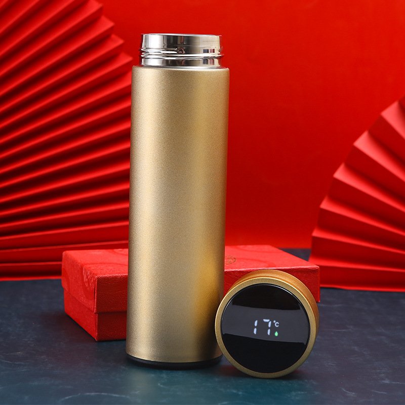Stainless steel vacuum flask insulated smart led digital temperature sports thermos water bottle