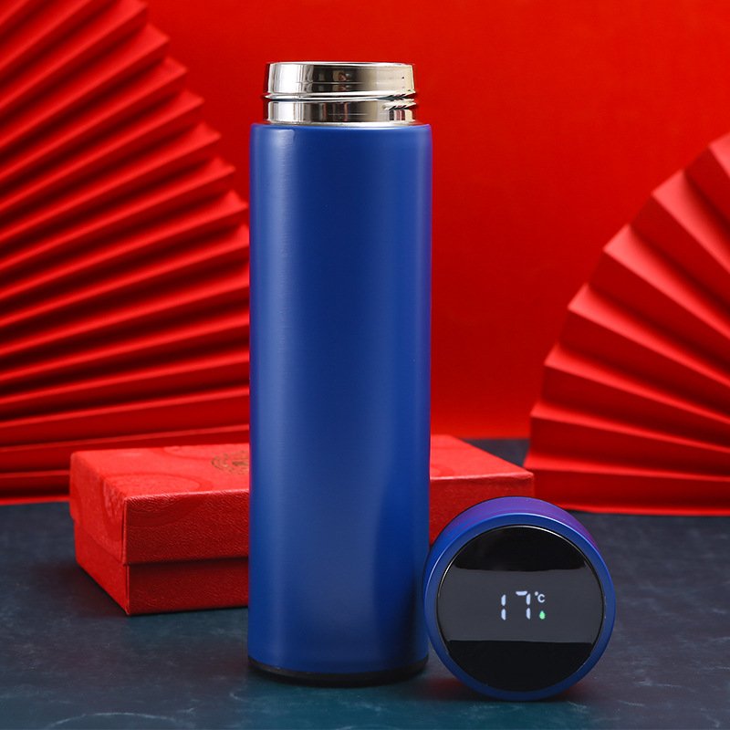 Stainless steel vacuum flask insulated smart led digital temperature sports thermos water bottle