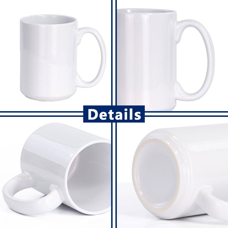 US Warehouse  Wholesale Blank 15 oz sublimation mugs 15 oz blank sublimation beer mug ceramic coffee cup custom DIY