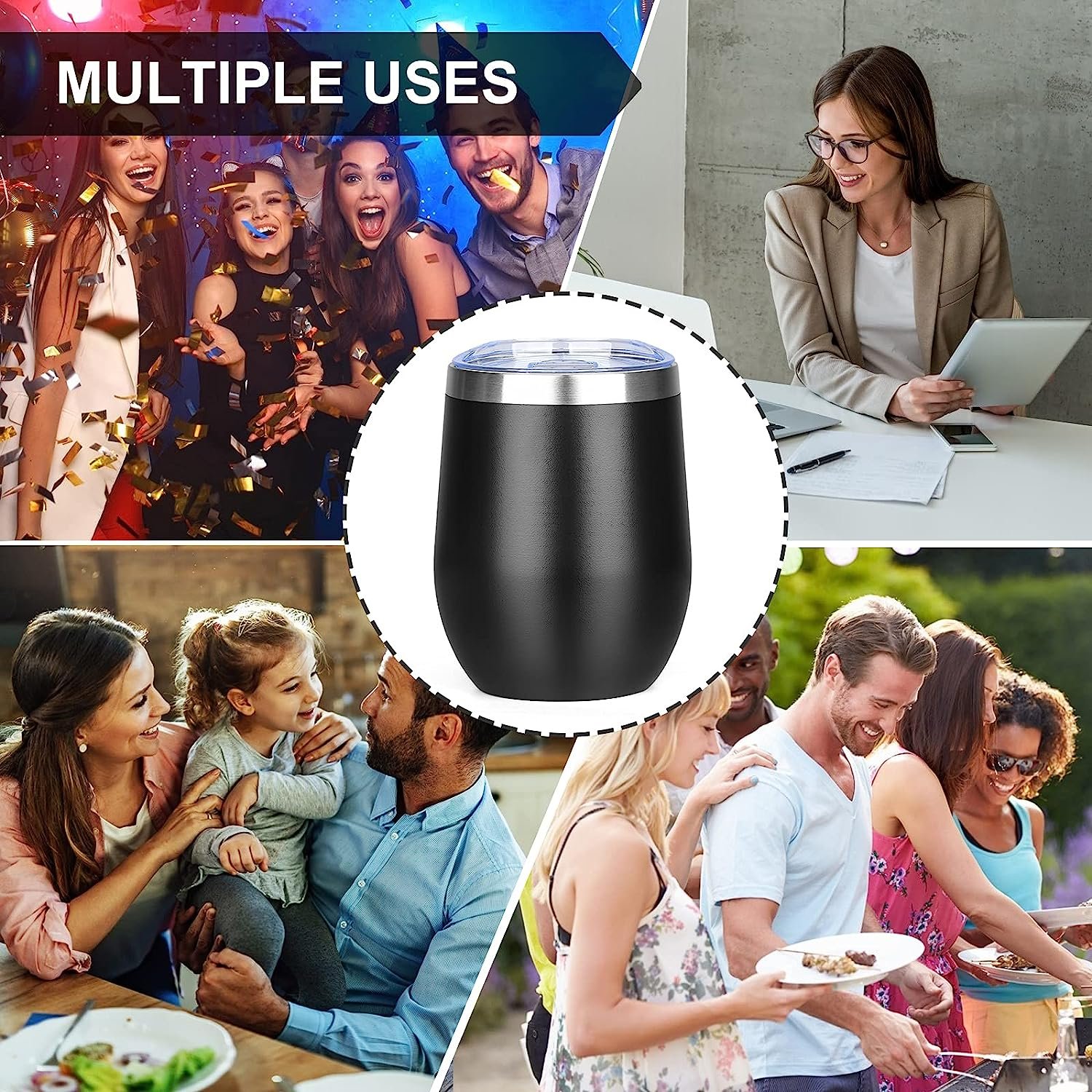 USA Warehouse Minimalist 12oz/360ml cup Cute Party Double Wall stainless steel Insulation Beer Coffee Mugs Wine Tumbler