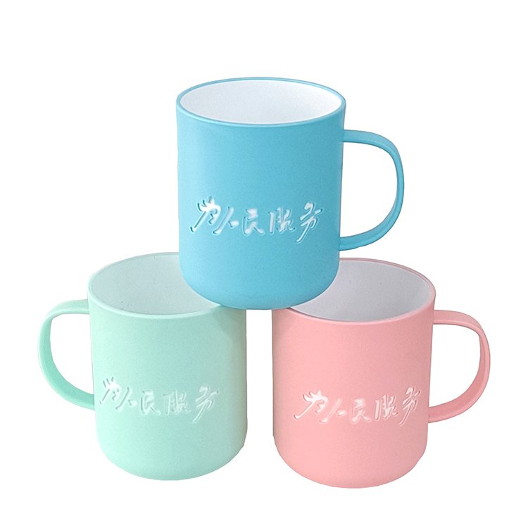 Custom Logo Eco Friendly Wide Mouth 400ml 14oz Tumbler Tea Cup with PP Plastic Handle Coffee Mug