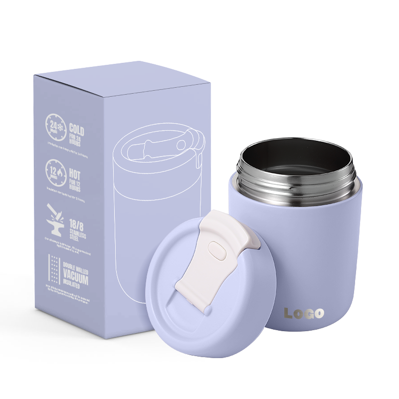 Modern Style Popular Design 18/8 Stainless Steel Coffee Cups 12oz Thermo insulated Mini Travel Mug With Flip Lid