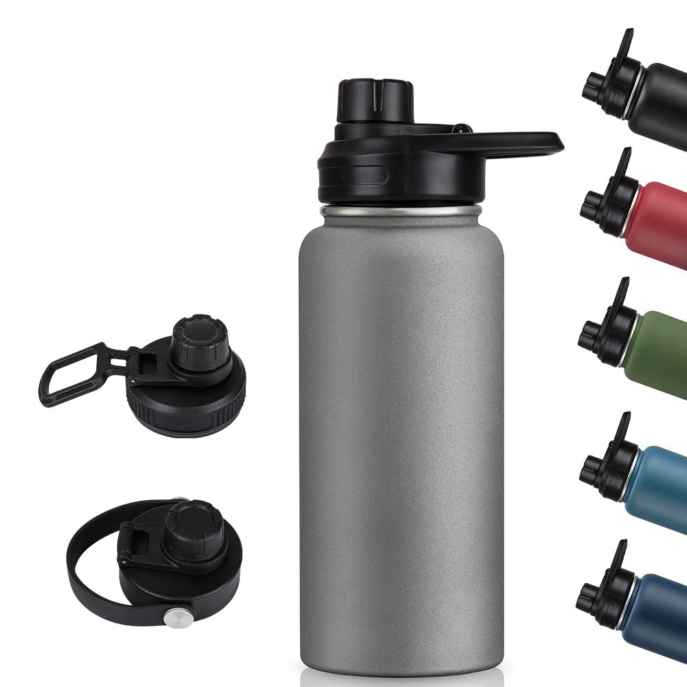 Hot Double Wall Wide Mouth Sports Vacuum Flask Insulated Stainless Steel Water Bottles Straw Lid Custom