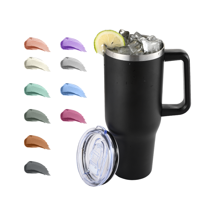 40OZ Lead-free BPA-free Cups Custom Logo Stainless Steel Tumbler Travel Coffee Mug With Lid And Handle