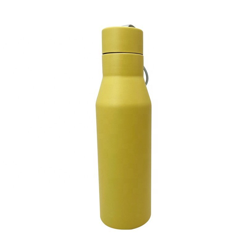 750ml BPA free custom logo stainless steel vacuum insulated metal water bottle yerba mate thermo with filter with stripe lid