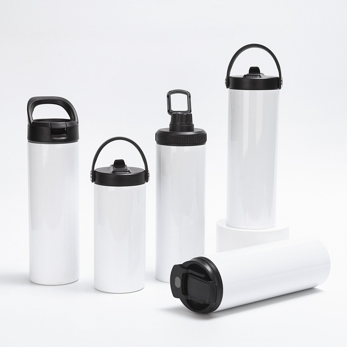 Custom Termos Sublimation Stainless Steel Thermos Bouncing Water Bottles Water Coffee Mugs Tumbler Cups Blank White