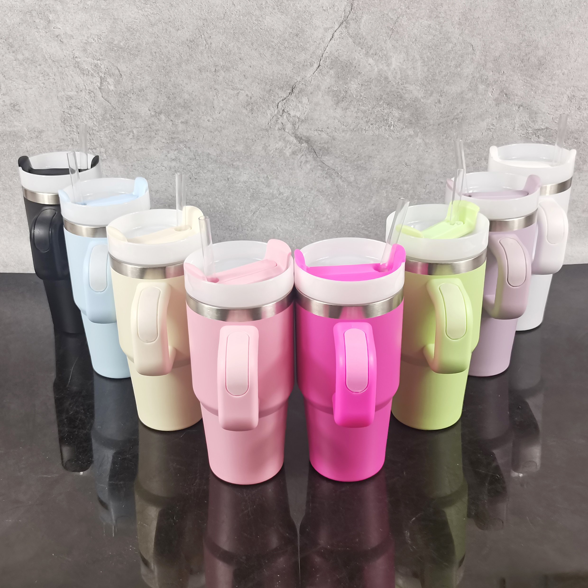 Wholesale kid style tumbler go to school stainless steel 14oz vacuum insulated blank sublimation colorful travel mug with handle