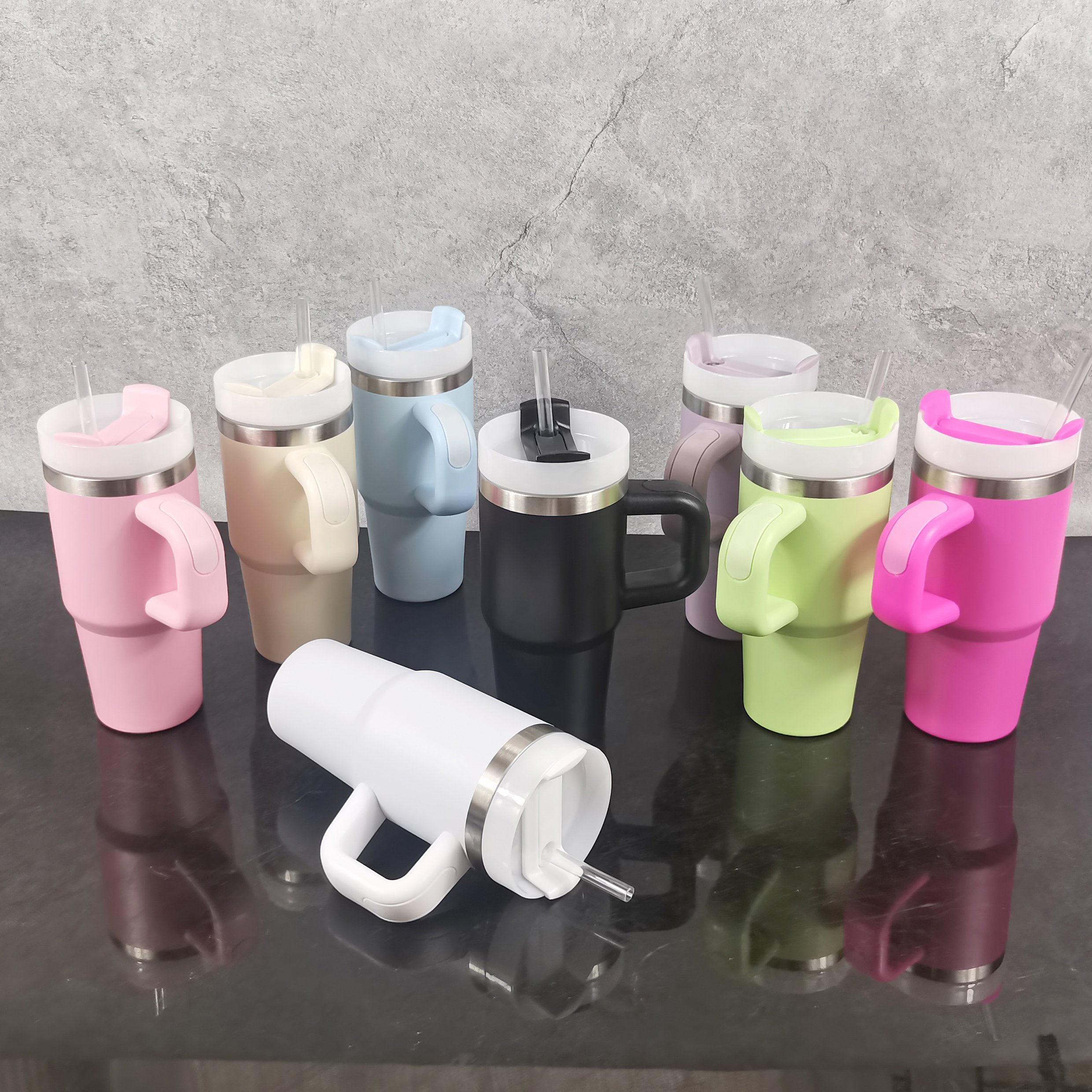 Wholesale kid style tumbler go to school stainless steel 14oz vacuum insulated blank sublimation colorful travel mug with handle