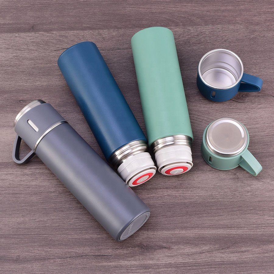 500ml 17oz Custom Corporate Business Gift Box Set Drinkware Set Vacuum Flask Stainless Steel Water Bottle With 3 Cup