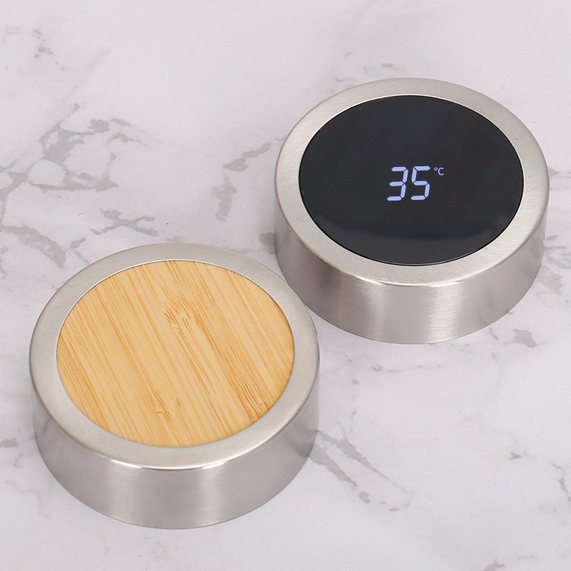 Thermo Led Temperature Display Smart Bamboo Vacuum Flask Double Wall Bamboo Bottle