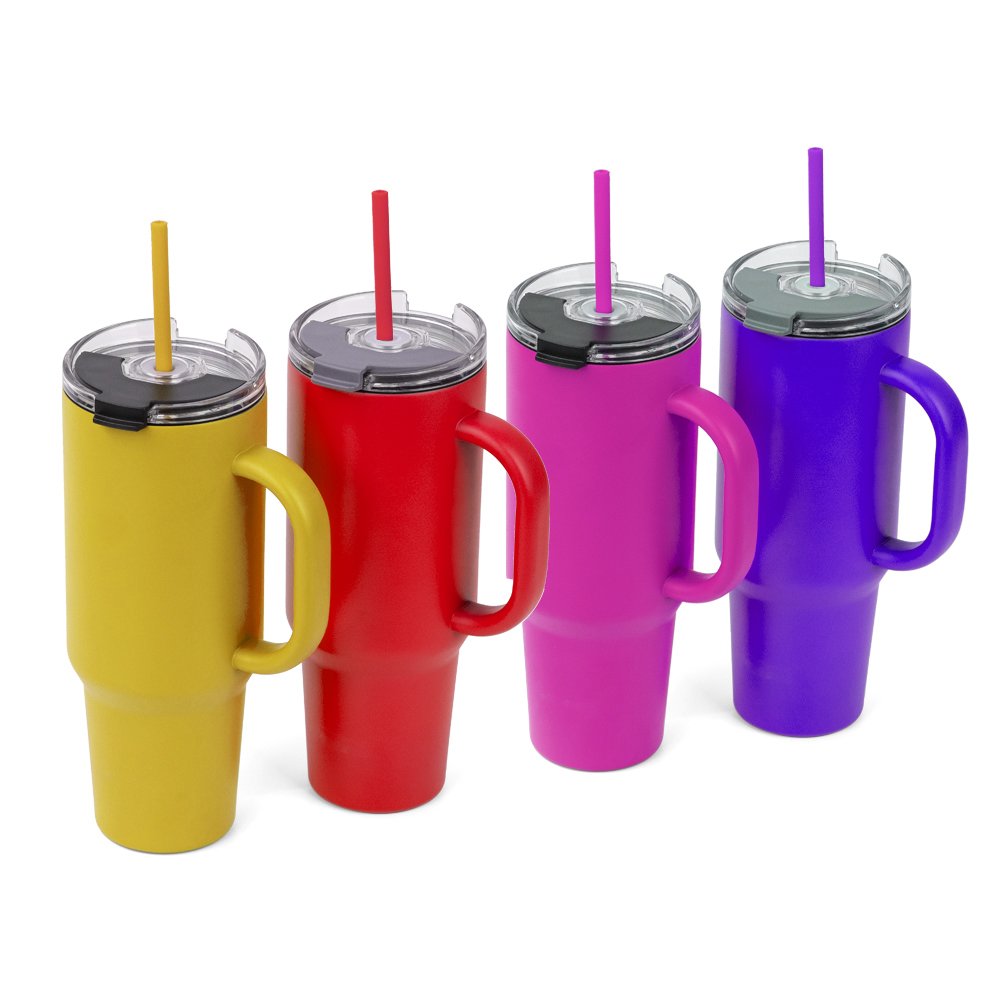 40oz Insulated Stainless Steel Tumbler With Lid 40oz Tumbler With Handle And Straw Keeps Drinks Cold And Hot