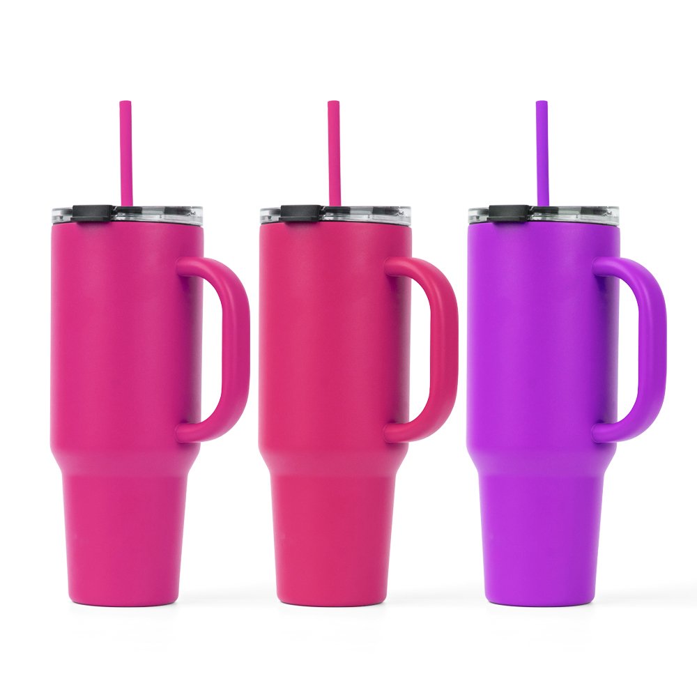 40oz Insulated Stainless Steel Tumbler With Lid 40oz Tumbler With Handle And Straw Keeps Drinks Cold And Hot