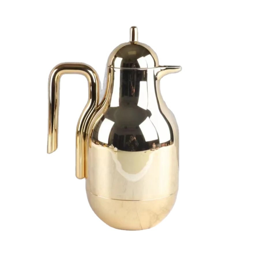1000ML Portable Arabic Style Glass Inner Plastic Thermos Cafe Jugs Water Jug Vacuum Coffee Pot flasks for Ramadan