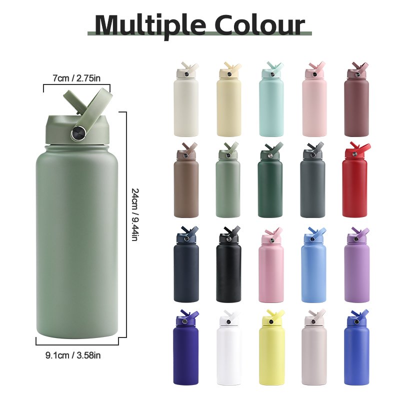 Custom Double Wall Vacuum Insulated hiking Water Bottles Flask Mug Cup 18oz 32oz Stainless Steel Travel Flask vacuum