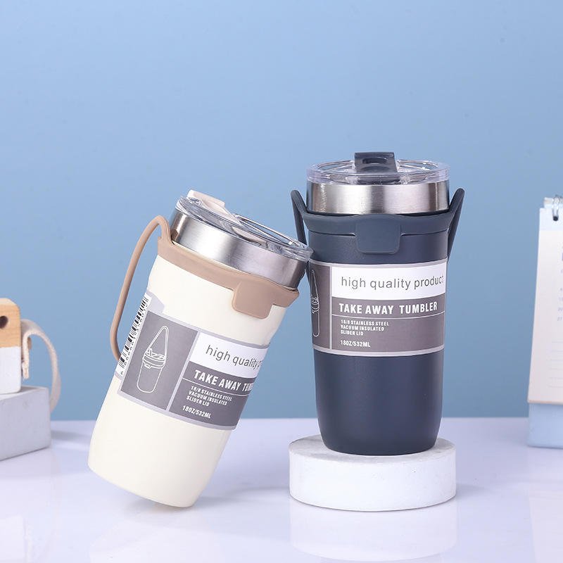 LeMuna 550ml/710ml Vacuum Insulated Stainless Steel Mug with Custom Logo and Lid Glitter Coffee Cup