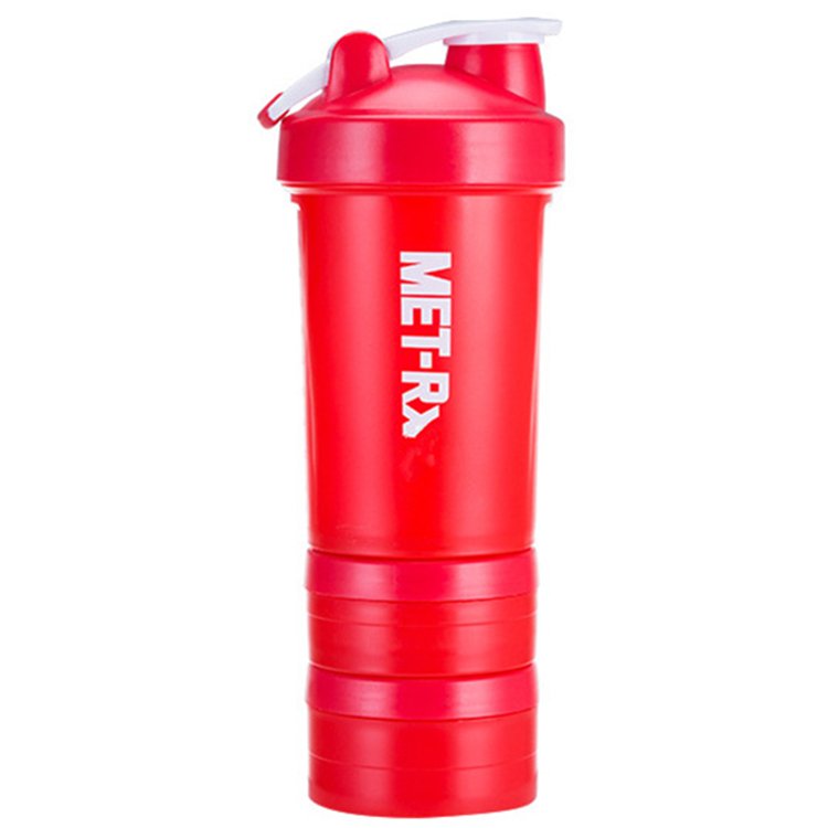 Custom logo 450ml 700ml plastic 3 layer shaker bottle with protein box pill storage for gym fitness Water Bottles