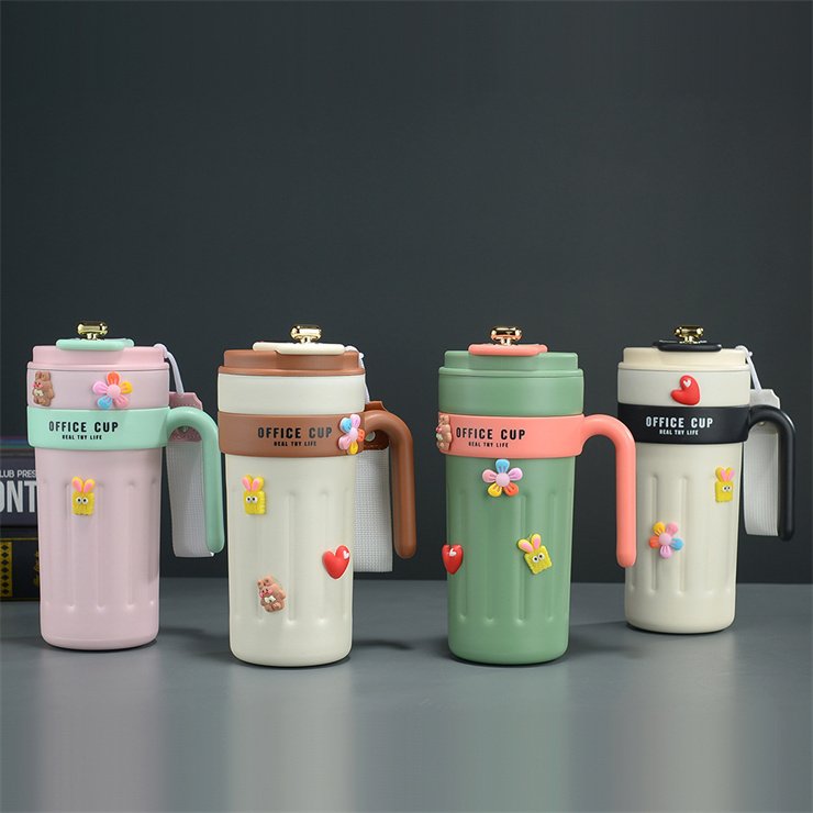 650ml Black White Pink Stainless Steel Travel Coffee Mug With Temperature Display With Digital Temperature For Cafe Cup