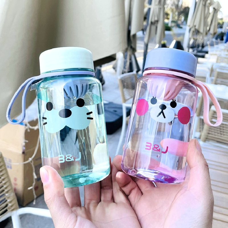 Cute Cartoon Plastic Sports Water Bottle Portable Outdoor 400ml 550ml Coffee Milk Water Bottles for Kids Student