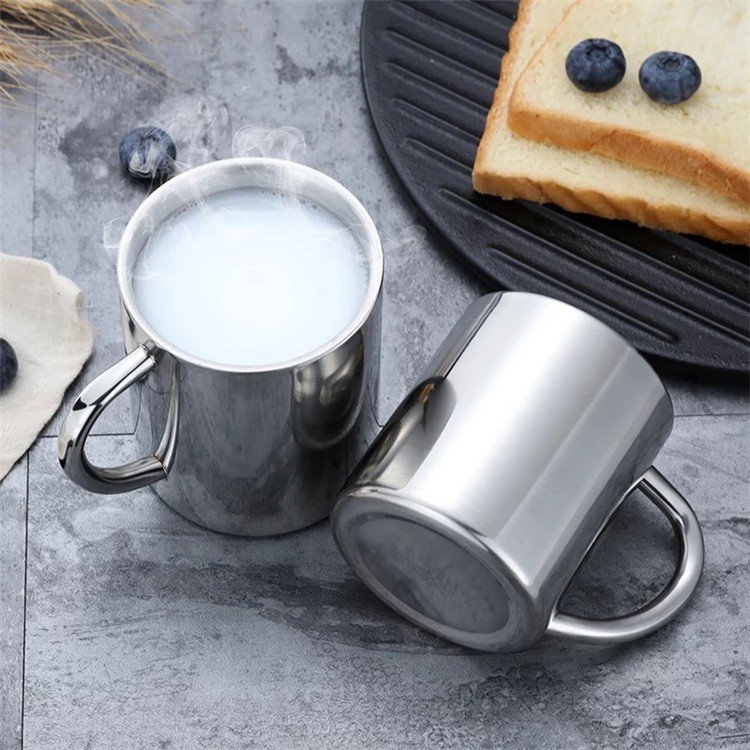 AGH 14oz Mug Stainless Steel Tumbler Double Wall Insulated Tumbler Cup 400ml Coffee Mug With Handle