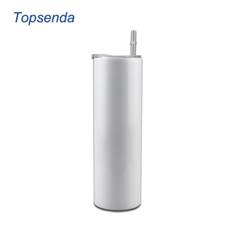 Bright white 20 oz straight blank double wall cup 20oz skinny sublimation tumbler