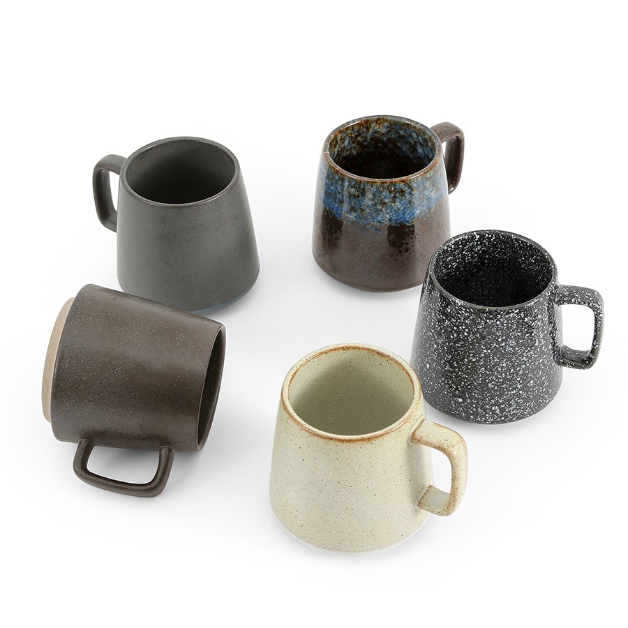 japanese style retro pottery reactive glaze coffee tea mug cup vintage ceramic stoneware mug