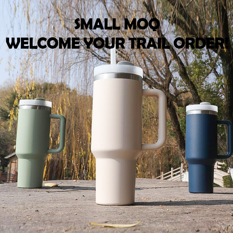 40oz Wholesale Stainless Steel Tumbler Large capacity Vacuum Flask with handle and straw design leakproof thermos