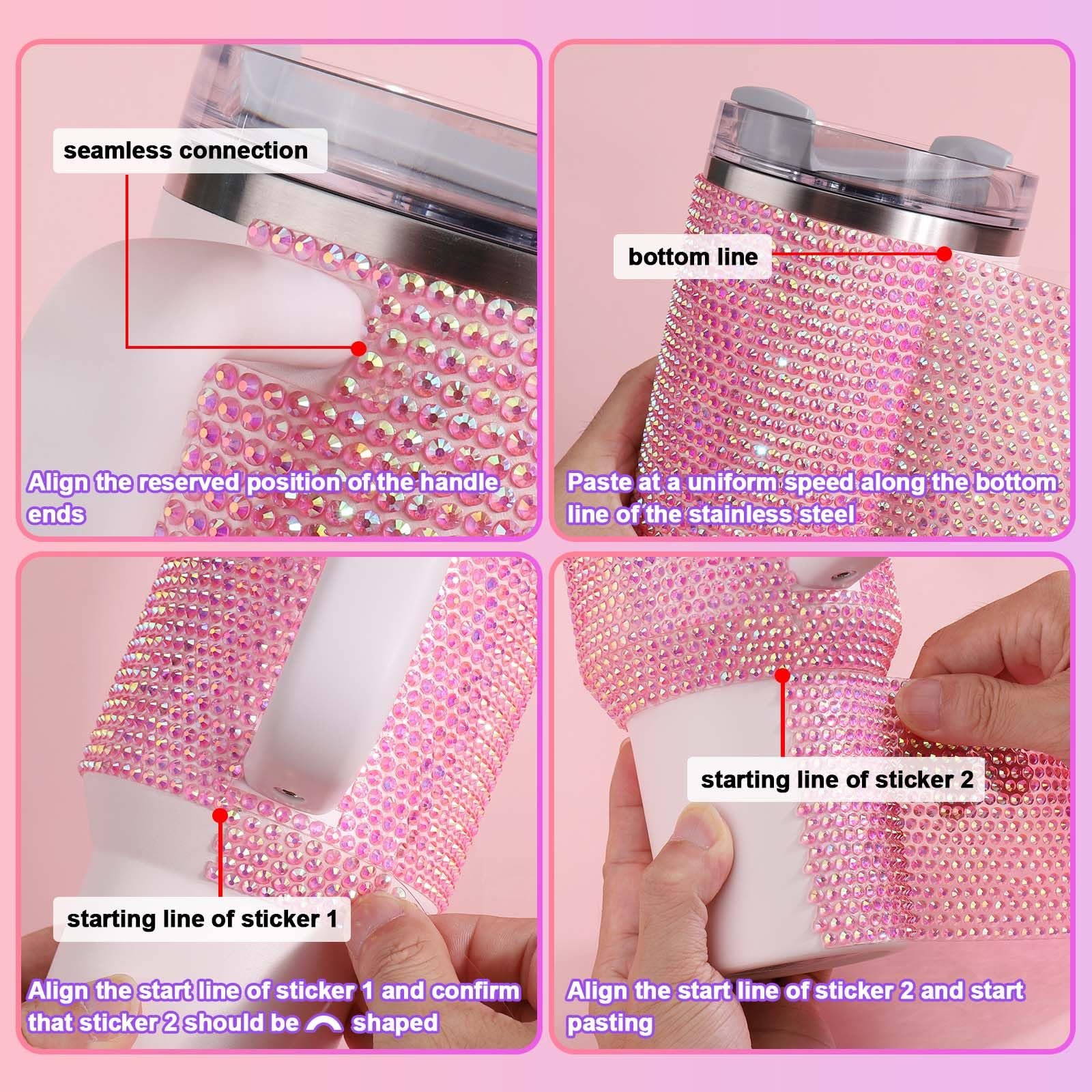 Hot sale 40oz shinning tumbler stainless steel double wall thermos water cup with lid and diamond