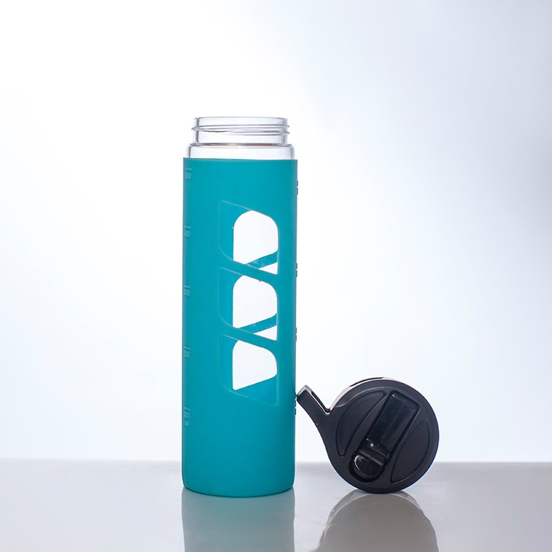 2024 New Type Reusable Water Glass Drinking Bottle With Heat Insulated Silicone Sleeve