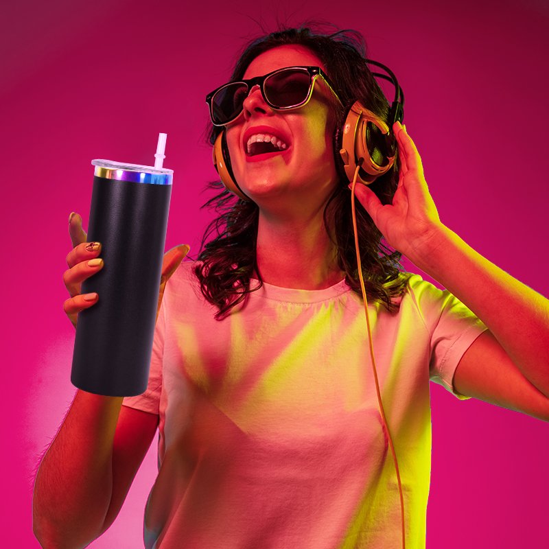 US warehouse stocked Holographic Rainbow Plated 20oz Stainless Steel Tumbler Vacuum Insulated 20oz straight tumbler
