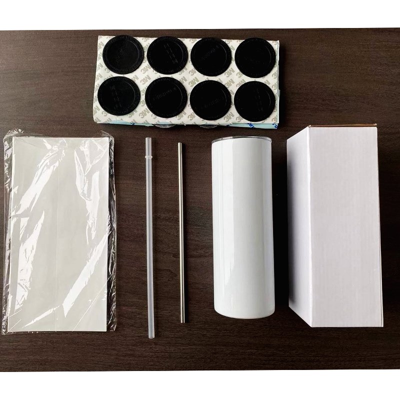 Usa Warehouse In Stock 20oz Stainless Steel Double Walled Insulated Coffee Mug White Skinny Sublimation Blanks Tumbler Straight