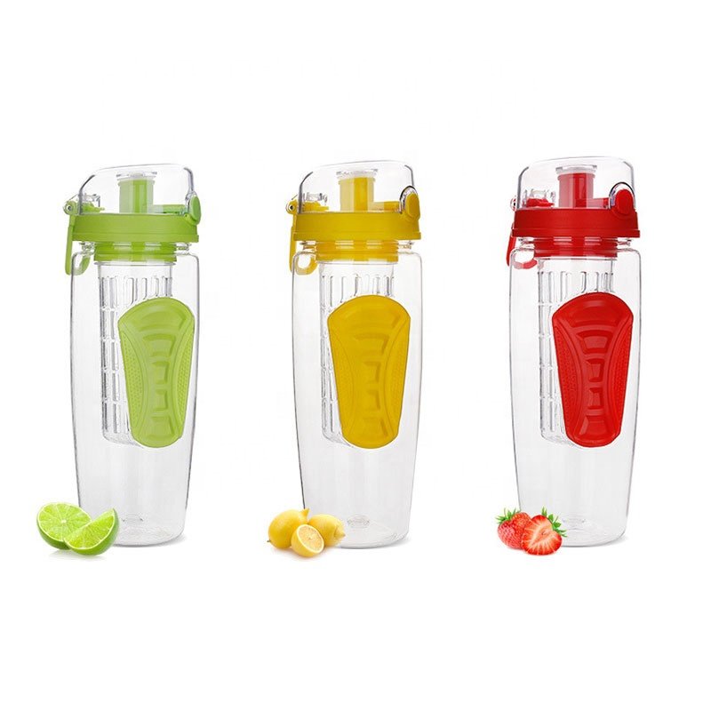 Fruit Infuser Water Bottle 32oz Best BPA Free Fruit Infusion Sports Bottle Flip Top Lid W Drinking Spout Leak Proof