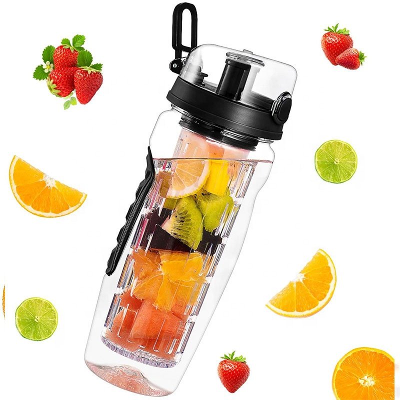Fruit Infuser Water Bottle 32oz Best BPA Free Fruit Infusion Sports Bottle Flip Top Lid W Drinking Spout Leak Proof