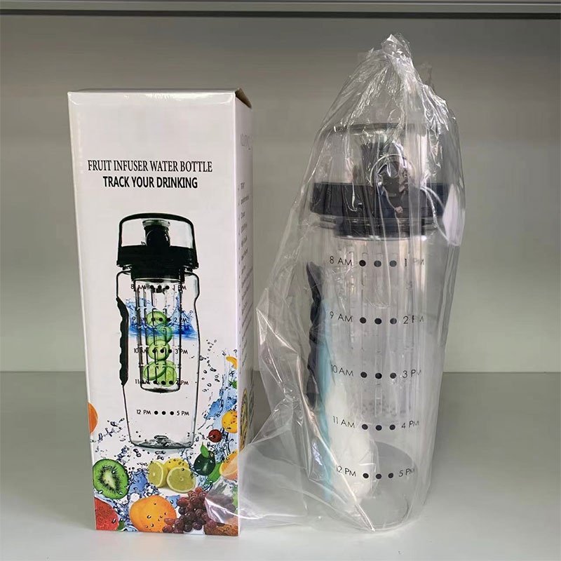 Fruit Infuser Water Bottle 32oz Best BPA Free Fruit Infusion Sports Bottle Flip Top Lid W Drinking Spout Leak Proof