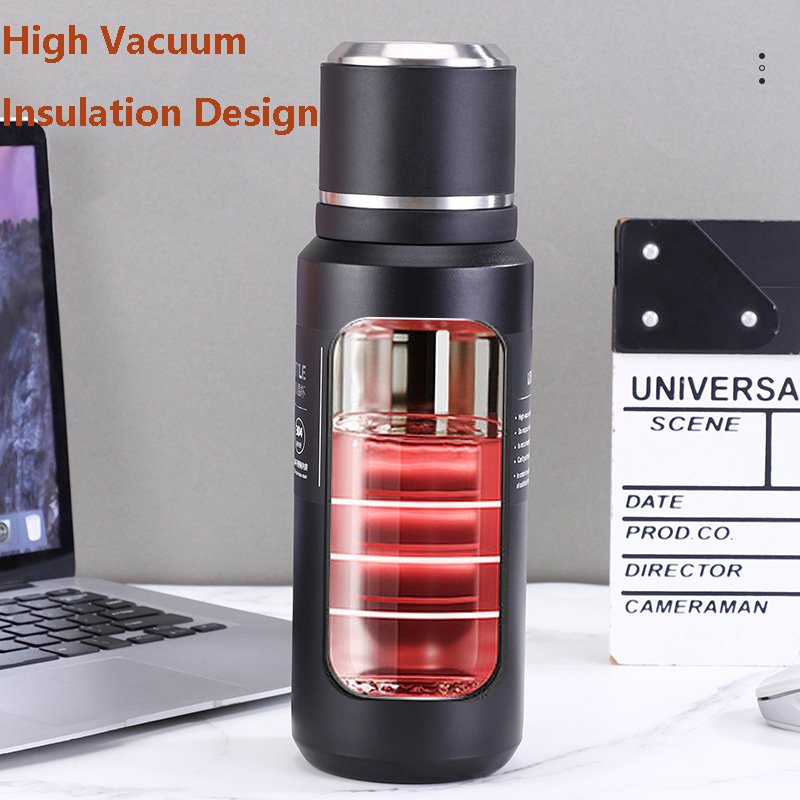 600/800/1000ml Double Wall Stainless Steel Vacuum Flasks Insulated Thermos Water Bottle with Handle