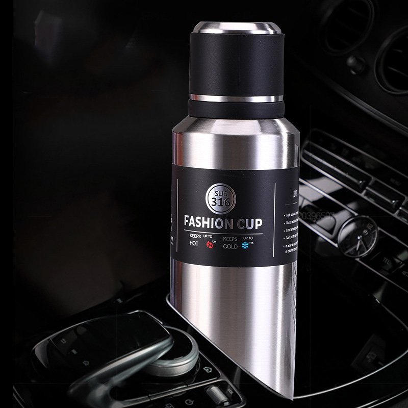 600/800/1000ml Double Wall Stainless Steel Vacuum Flasks Insulated Thermos Water Bottle with Handle