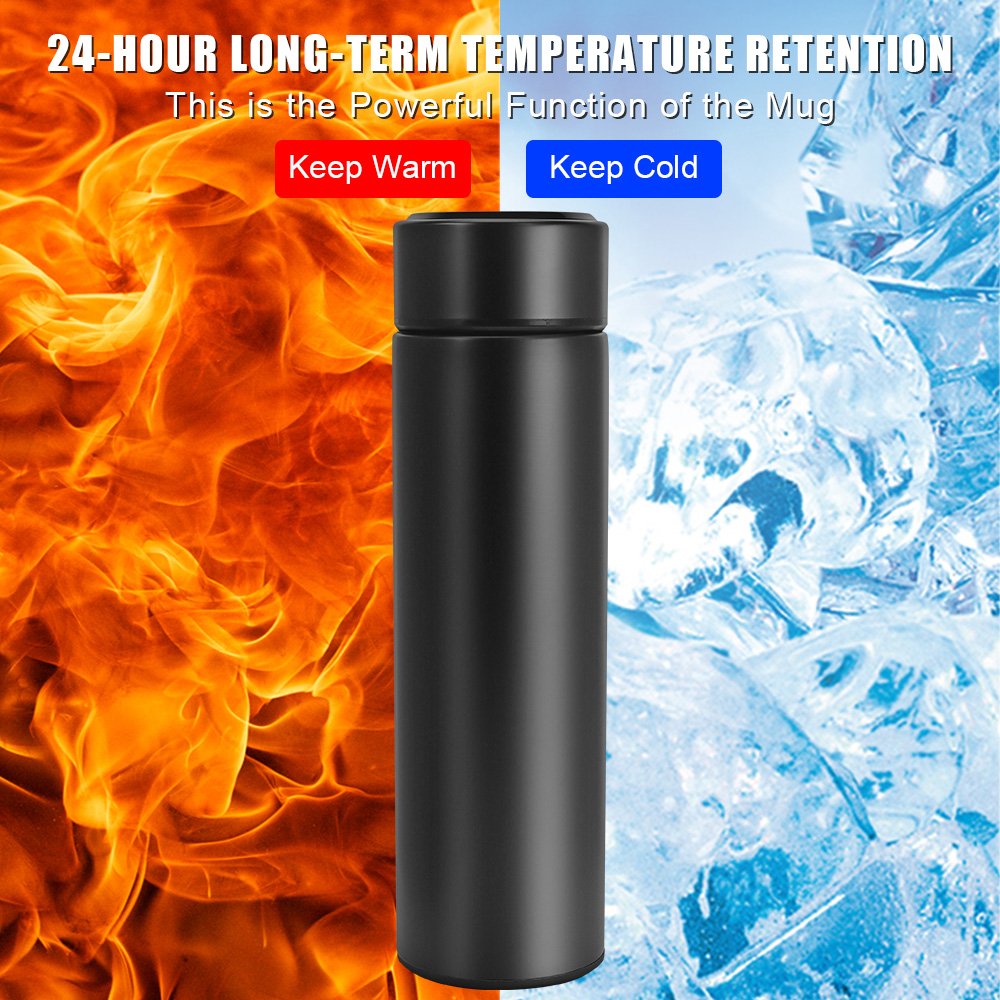 500ML LED Thermos Bottle Digital Temperature Display 304 Stainless Steel Smart Thermos Water Bottle Vacuum Flasks Holiday Gifts