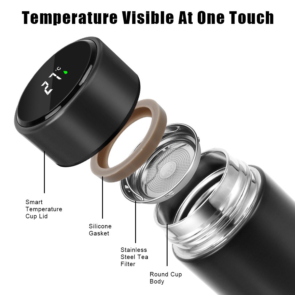 500ML LED Thermos Bottle Digital Temperature Display 304 Stainless Steel Smart Thermos Water Bottle Vacuum Flasks Holiday Gifts