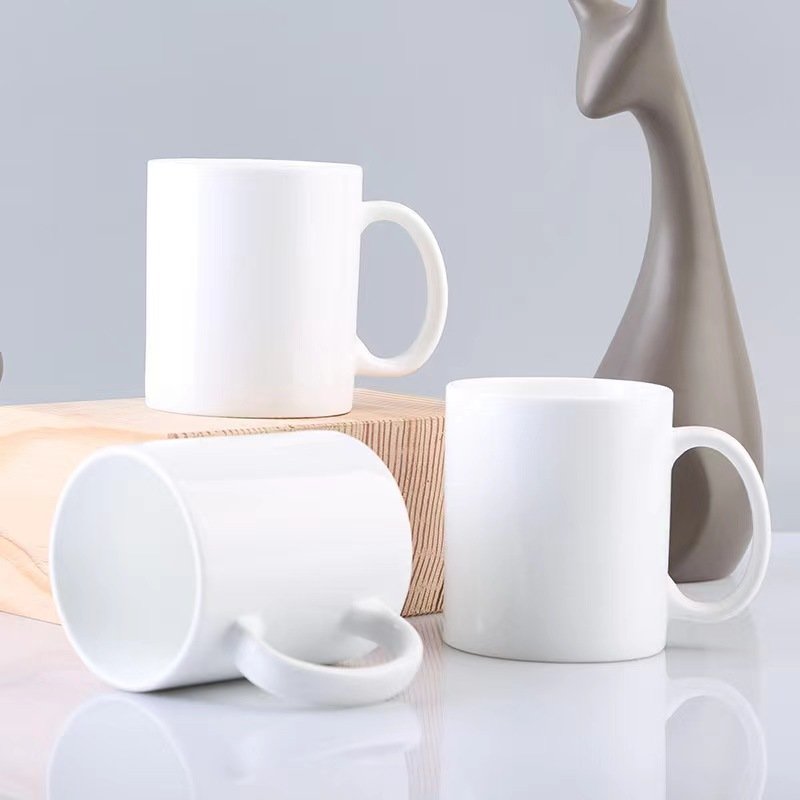 2024 White Custom Plain Mug Printed Sublimation Blank Ceramic Coffee Mug