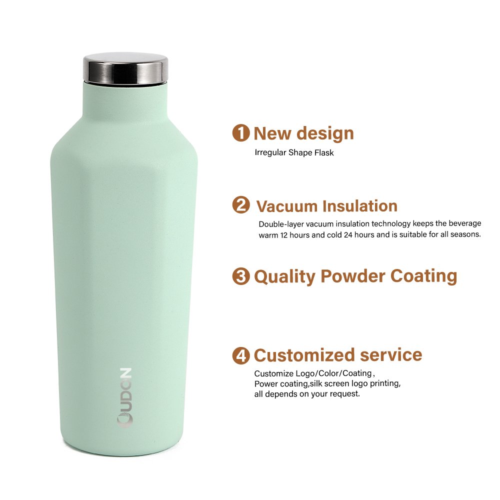 Custom logo New design Stainless steel water bottle irregular shape vacuum insulated vacuum sport water bottle