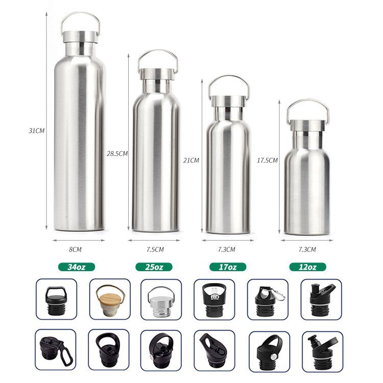 Hot Sale 600ml 21oz Outdoor Thermal Double Wall Insulated Stainless Steel Vacuum Flask with Bamboo Lid